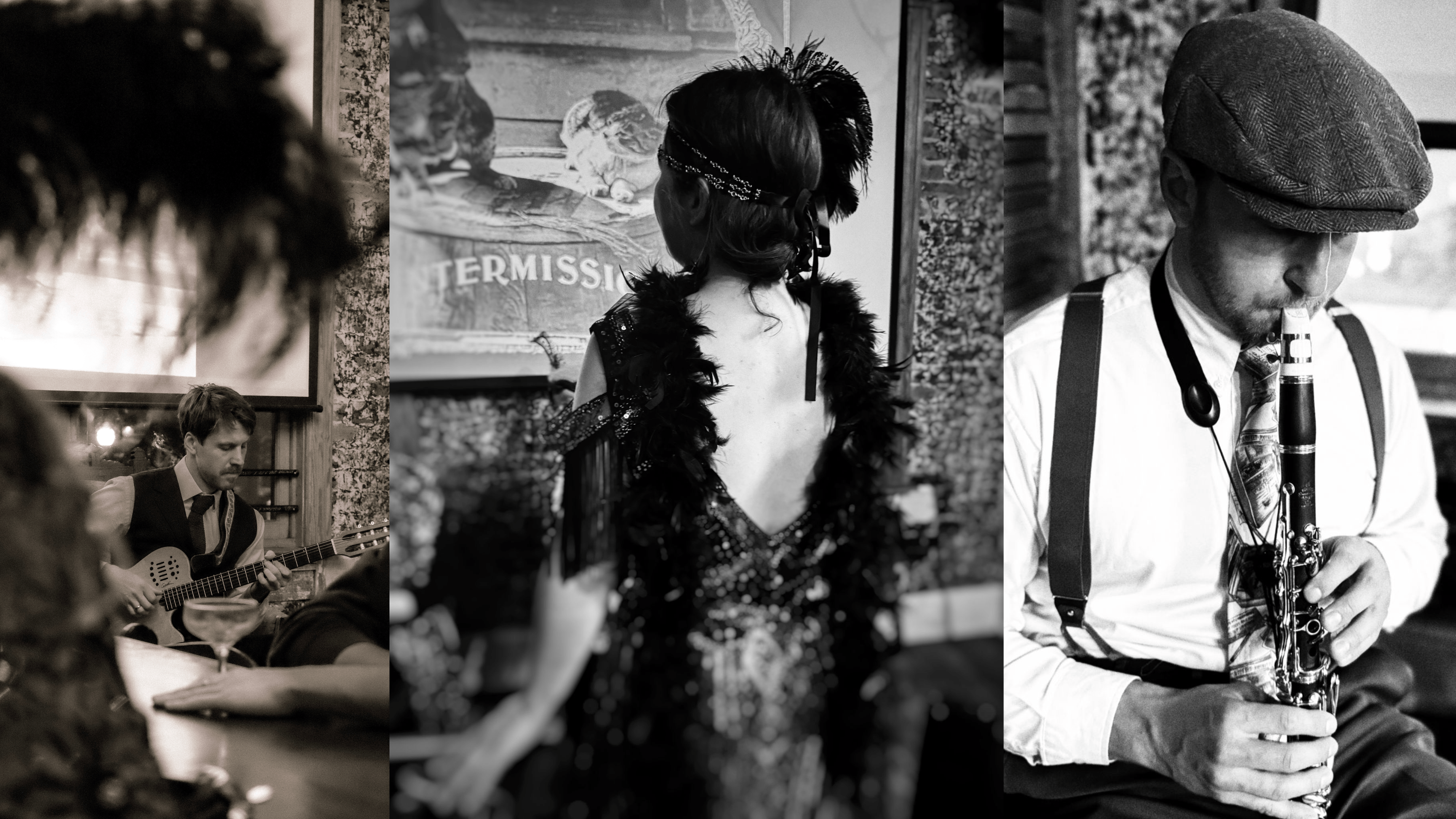 Vintage jazz performance in speakeasy setting